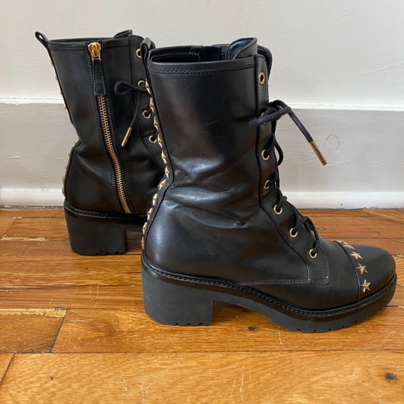 Michael Kors Black Studded Combat Boot - Picture 3 of 10